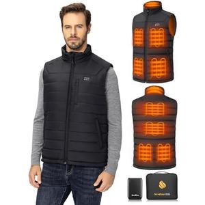 Men’s Heated Vest with Battery Pack Included 16000mAh 7.4V, Warming Heated Vest for Men, Electric Heating Vests for Cycling, XXL