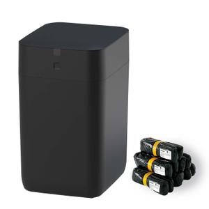 Airdeer Automatic Trash Can, 4 Gallon Self Sealing and Self-Changing Smart Trash Can Motion Sensor, Touchless Garbage can with lid for Kitchen Bathroom Bedroom, 6 Refill Rings(A1, Black)