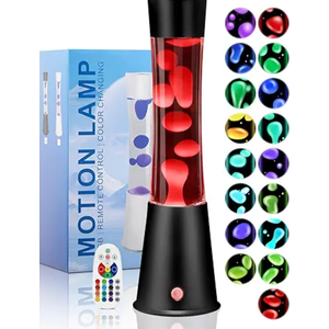 15.5" Liquid Motion Lamp 17 Color Changing Night Light with Remote, Classic LED Table Lamps for Kids Adults, Relaxing Nightlight for Bedroom Office Home Christmas Decor, Black