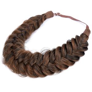 messy Synthetic Hair Braided Headband Classic Chunky Wide Plaited Headband for Women Girl Beauty (Auburn)