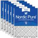 Nordic Pure 16x25x1 (15 1/2 x 24 1/2 x 3/4) Pleated MERV 12 Air Filters 6 Pack