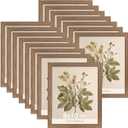 15 Pack Solid Wood 8x10 Picture Frames Brown, Wall Mount or Tabletop Display