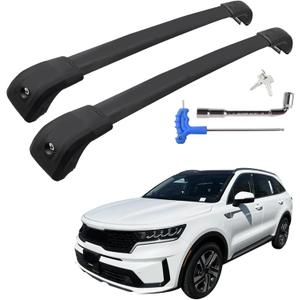 Car Roof Rack Cross Bars Compatible with 2021-2025 KIA Sorento and Sorento Hybrid (Fit for Flush Side Rails), Aluminum Lockable Roof Cross Bars for Kayak Bike Rooftop Cargo Carrier Bag Basket Luggage