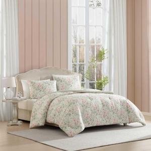 Laura Ashley - Queen Comforter Set, Bedding Set Includes Matching Bed Sheets, Shams & Pillowcases, Medium Weight, Oeko-TEX Certified (Arden Floral Pink)