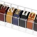 FEMELI Belt Organizer, Acrylic Display Case with 4 grids Storage Holder for Watches, Jewelry, Makeup, Bracelets, Rings,Toys Accessories (7)