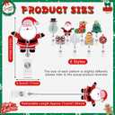 Epakh 8 Pcs Winter Badge Reels Retractable with Alligator Swivel Clip Cute Acrylic Winter Holiday Badge Reel Glitter Snowman Snowflake Christmas Tree Elk Badges Holder ID Card for Nurse Doctor