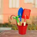 8 Colours Metal Hanging Flower Pots, 6.3" Hanging Flower Buckets on Hooks, with Drainage Hole (8 Pack, L)