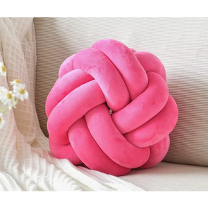 VBGYA Round Knot Plush Cushion, 11 Inch Decorative Throw Pillows for Bedroom, Sofa, Couch  Modern Designs in Hot Pink