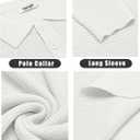 COOFANDY Mens Knit Polo Shirts Long Sleeve Casual Polo Sweaters Shirt Waffle Textured Collared Sweater (White, XXXL)