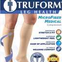 Truform 20-30 Mmhg Compression Stocking for Men & Women, Knee High Length, Open Toe, Beige, Large (Large (1 Pair))