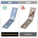 CNQLIS 10 Pcs 45 Degree Angle Bracket Fitting for 1-5/8 Strut Channel, Comes with 40 Bolts 4 Hole Corner Brace Connector, 3/16" ThickThick