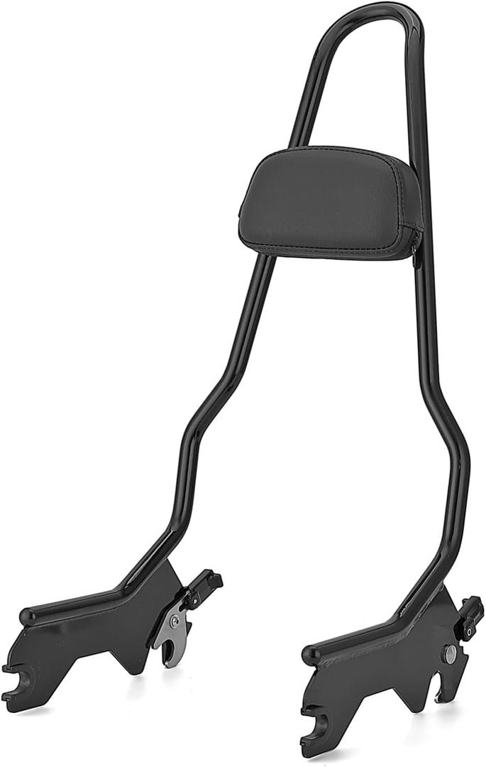 Mofun Tall Gloss Black Detach Passenger Backrest Sissy Bar with Pad Compatible with Harley Softail Deluxe Heritage Classic Street Bob 2018-2024 etc