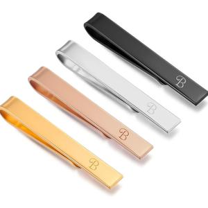 4 Pcs 1.77 Inch LettersTie Clips for Men, 'B' Initial Elegant Personalized Letters Tie Clip Bar Set for Groomsmen gifts, Anniversary Business and Daily Life-Best Gifts