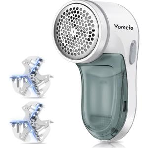 Fabric Shaver, Electric Lint Remover for Clothes, Lint Shaver for Clothing, Sweater Shaver with 2 Replaceable Stainless Steel Blades, Effectively Remove Couch Pills, Lint, Fuzz -Battery Operated (Gray)