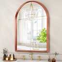 Arch Wall-Mounted Mirror Aluminum Alloy Frame Bathroom Wall Mirror for Vanity Living Room, Bedroom Entryway Room Home Decor 20"x16"