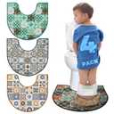 Washable Commode Potty Training Mats, Super Absorbent Reusable Toilet Training Rug for Kids, Leak-Proof & Non-Slip Adult Incontinence Toilet Mat, Bathroom Floor Protector Pads 4 Pack