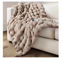 Electric Heated Blanket for Girls & Women, Soft & Luxurious, Faux Rabbit Fur Heating Throw Blankets, 6 Heat Settings, Overheat Protection, Quick Heating, Memory Function, Gift-Ready Design, 50"x60"