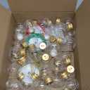 30 Pieces Christmas Booze Balls, Christmas Tree Hanging Ornaments Clear Plastic Fillable Bulbs Pendant Ball with Screw Caps and Ribbons for Christmas Home Party Decor (Gold)