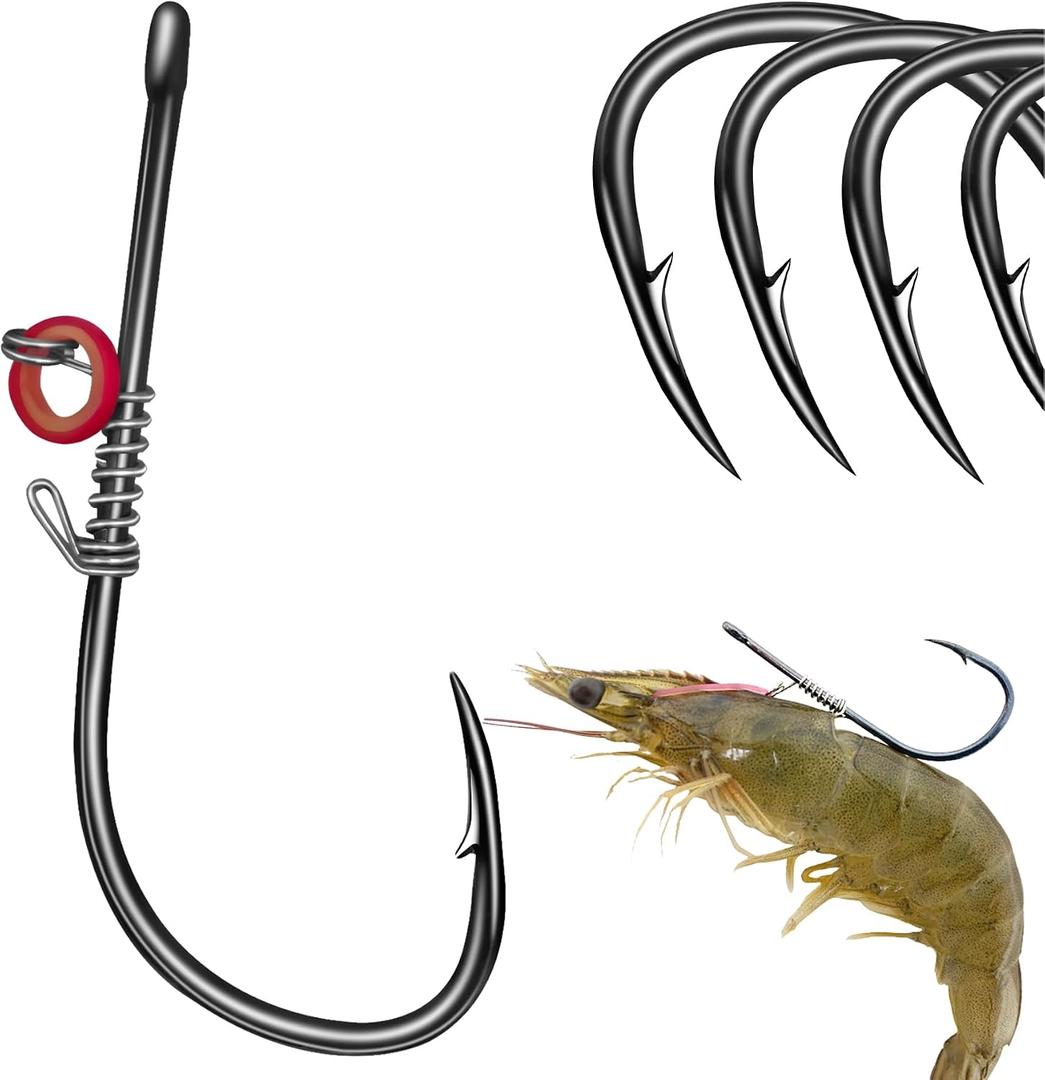 2 x Xuvrir Fishing Hooks-Live Shrimp Hook,Bait Holder Hooks,Fishing Lures Saltwater Freshwater,2/3/4 Catfish Bass Fishing Gear Lure