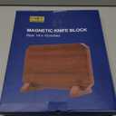 HOSHANHO Magnetic Knife Block, Thickened Acacia Wood Kitchen Knife Holder Stand with Strong Magnets, Multifunctional Double Side Knife Storage Organizer for Kitchen Counter (14*10*4.7 inch)