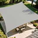 24'x24' Sun Shade Sail Rectangle Canopy Sail Shade Cloth Curved Shade Cover for Outdoor Garden Patio Deck Yard Backyard (Light Grey)