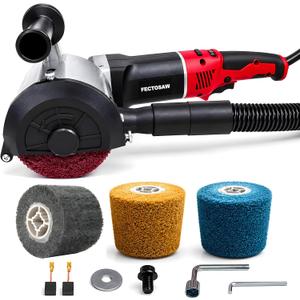 1380W Dustless Drum Burnishing Polisher, 6-Speed Variable Surface Conditioning Machine for Rust Removal, Paint Stripping, Stainless Steel Satin Finishing & Wood Restoration