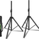 Set of 2 Universal Tripod Speaker Stands Metal Heavy Duty DJ PA Tripod Speaker Stand Height Adjustable from 45'' to 72'' with a Carry Bag