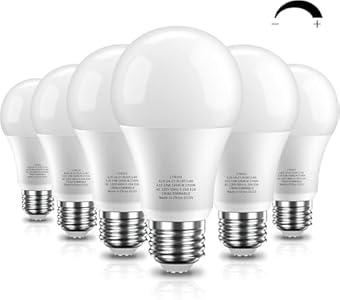 novapollo LED Light Bulbs, Dimmable 60 Watt Equivalent LED Bulb, 2700K Soft White, 9.5W 800 Lumens, E26 Standard Base, CRI80+, Energy Efficient Lightbulb for Home Bedroom Living Room Office, 6 Pack