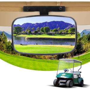 Universal Golf Cart Wide Rear View Mirror 8.07'' x 5'' Wide Panoramic Rearview Mirror for EZGO Club Car Yamaha