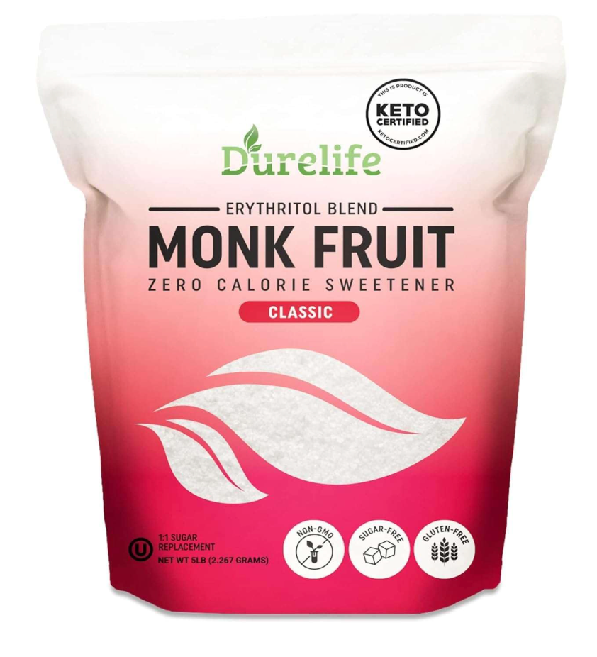 DureLife Monk Fruit Sweetener, Classic White, 5 lbs