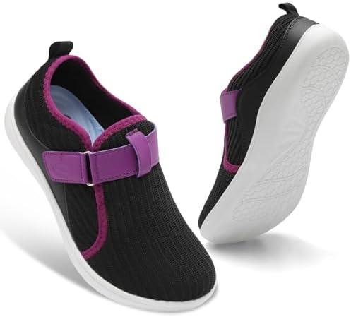 Spesoul Wide Womens Walking Shoes Adjustable Diabetic Shoes Breathable Zero Drop Barefoot Shoe Neuropathy Edema Nursing Shoe Wide Width Sneaker, Size 10.5