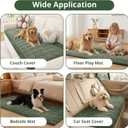 OstepDecor Washable Couch Cover for Dogs, Thick Pet Friendly Sofa Covers, Soft Couch Protector, Paw Cart Sofa Slipcovers, Cushion Protector for Leather, Sectional, Loveseat (35.4" x 82.7", Green)