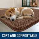 Smiry Dog Door Mat for Muddy Paws 36x24, Absorbs Moisture and Dirt Doormat, Non-Slip Washable Quick Dry Chenille Front Door Mat Indoor Entrance, Entryway Carpet for Inside Floor, Mocha