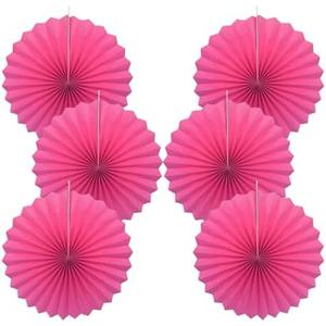 Red Graduation Party Decor,Girls Party Decorations ,Party Supplies Party Fans 16in, Anniversary Decorations for Party,Wedding Graduation Events Accessories 30 Color DIY Set （Rose Red）Pack Of 3