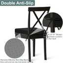 Shinnwa Dining Chair Pads, Patented Design Memory Foam Kitchen Chair Cushions with Ties and Washable Cover, 17" x 16" x 2", Black
