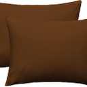 iMaylex Soft 100% Egyptian Cotton Zipper Pillow Case, Cozy and Lightweight Pillowcase, Set of 2, Coffee, King, 20" x 36"
