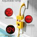 Portable Immersion Water Heater Electric - 1500W Fast Heating Bucket Heater, Temp Display, Anti-Dry Burn Protection, for Bathtub, Camping, Home& Emergency Use