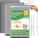 3-Flap Dog Door Replacement Insulated Flap with Clamp, Metal Bracket and Screws, Compatible with Large PetSafe Extreme Weather Aluminum Pet Door, PAC11-11039 10 1/8" X 16 7/8" (Smoky Translucent)