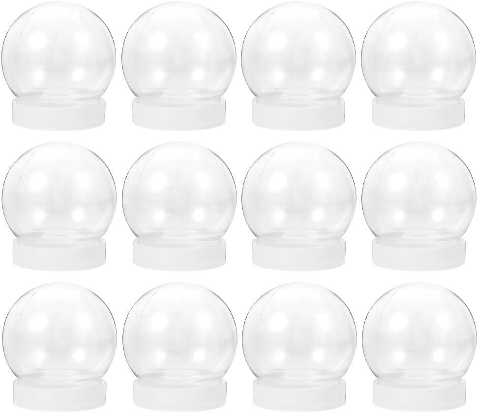 Cabilock 11Pcs Clear Plastic DIY Snow Globe Kit Empty Water Globes for Christmas Crafts Making Creative Holiday Decoration for Craft Projects and Unique Ornament Designs