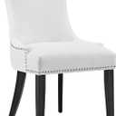 Modway MO- Marquis Modern Faux Leather Upholstered with Nailhead Trim, Dining Chair, White