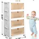 CTSNSLH 4 Tier Plastic Storage Bins with Lid 23QT - Stackable Storage Bins with Wheels, Organizers and Storage, Plastic Storage Cabinet Organization and Storage for Living Room,Office,Dorm
