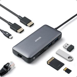 Anker Laptop Docking Station Dual Monitor, 8-in-1 USB C Hub, 4K Dual Monitor with 2 HDMI, 1 Gbps Ethernet Hub, 85W Power Delivery, SD Card Reader, for XPS and More (Charger not Included)