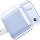 2 x USB C Charger,THREEKEY 30W GaN Fast Wall Charger Block,PD USB-C Power Adapter Compatible with iPhone 16/15/14/13/12/11 Series,MacBook Air,Galaxy S23/22/21,iPad Pro/AirBlue