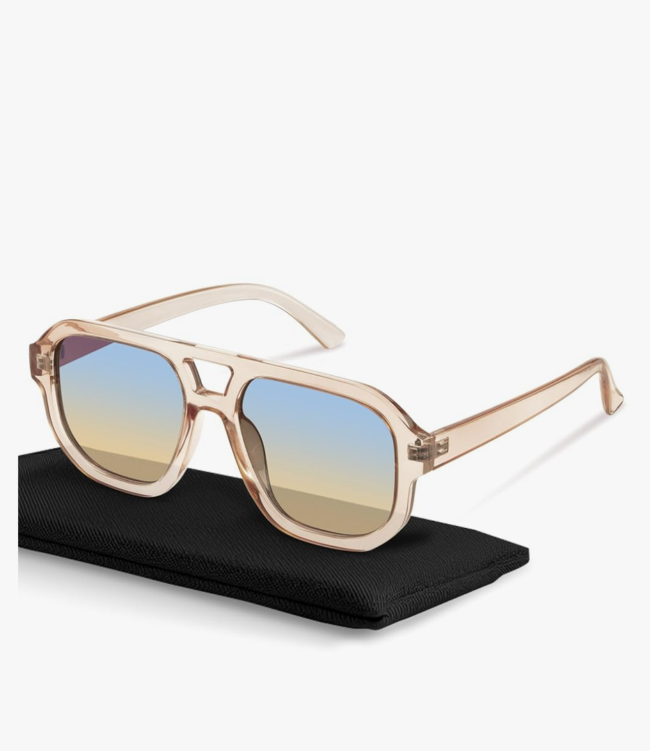 livho Trendy Polarized Square Aviator Sunglasses Women Men Square Eyewear Frame, Retro Sun Glasses for Women Men 2025 Shades