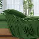 SONORO KATE 100% Viscose Derived from Bamboo_Sheets Cal King Size, Ultra Breathable & Cooling Bed Sheets for Hot Sleepers, Hotel Luxury Silky Bedding Sheets, 16" Deep Pocket - 4PC (Olive,Cal King)