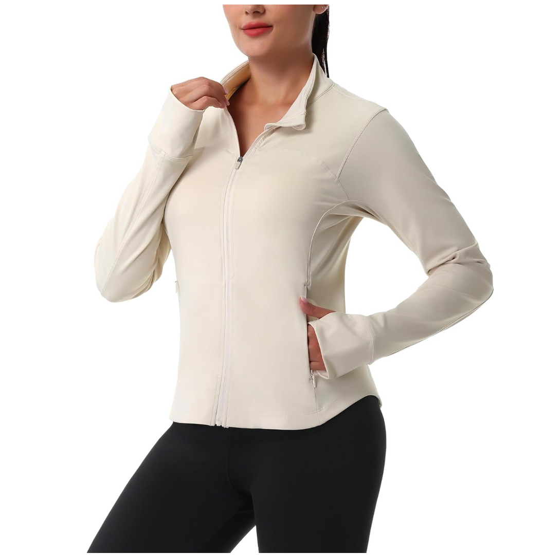 ANIVIVO Women's Zip Up Workout Jackets Athletic Running Jackets Slim Fit Lightweight Yoga Jacket with Pockets S