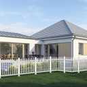 SunnyRoyal Picket Fence Panels White Picket Fence Vinyl PVC Garden Fence for Front Yard Outdoor Decrotion 84'' L x 36'' H (20 Pickets, Straight) (SC-PVCFSIN8436P20)