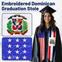 Embroidered Graduation Stole, Graduation Sash for International Graduates, Flag Embroidery Sash 72"