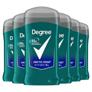 Degree Men Original Aluminum Free Deodorant for Men, 48-Hour Odor Protection, Arctic Edge 3 Ounce (Pack of 6)