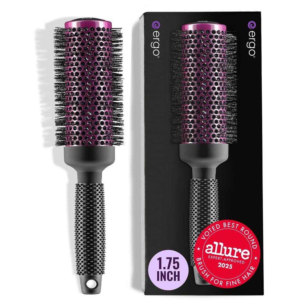 ERGO Super Gentle Round Hair Brush for Blow Out - Salon Quality Salon Brushes for Women - Volumizing Blowout Brush - Wet & Dry Use - ERG43: 1.75